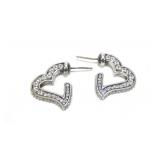 Lot, two pairs sterling silver CZ post earrings,