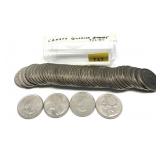 Roll of non-silver Canadian quarters, 44 pcs.