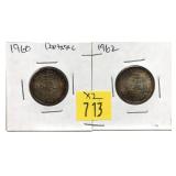 x2- Portugal/Mozambique $5 coins, -x2 coins,