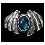 Sterling silver blue paua ring, new, size 6