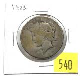 1923 Peace dollar