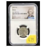 1945-S nickel, NGC slab certified MS-66