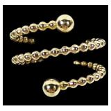 14K Yellow gold spiral bead ring, size 8,