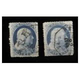 Lot, 2- US 24, Type V, used, CV $80