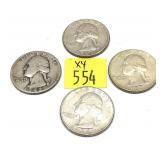 x4- Quarters, 90% silver, -x4 quarters, Sold by
