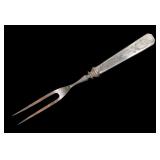 Sterling silver handled serving fork, "Madam