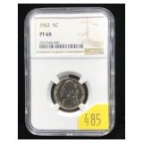 1962 nickel, NGC slab certified Proof 68