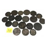Lot, old world copper coins(most 1800ï¿½s), 20 pcs.