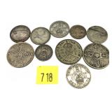 Lot, British/Canadian silver coins, 10 pcs.