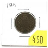 1869 2-cent piece
