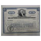 Lot, 6 stock certificates- railroad, 1 cancelled