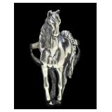 Sterling silver figural horse ring, new, size 8,