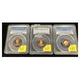 x3- Lincoln cents: 2003, 2004, 2015, PCGS slab