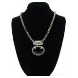 Sterling silver 17" necklace with black onyx