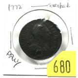 1772 English penny