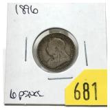 1896 British 6 pence