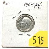 1964 Roosevelt Proof dime