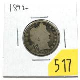 1892 Barber quarter
