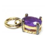 Sterling silver gold wash oval cut amethyst