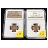 x2- Lincoln cents: 2005, 2009, NGC slab certified