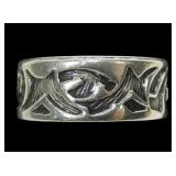 Sterling silver Native American design band ring,