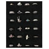 x24- Sterling silver rings, sizes 4-11, new,