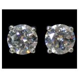 Sterling silver round brilliant cut CZ stud