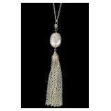 Sterling silver 18" tassel necklace, 8.1 grams