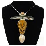 Sajen sterling silver 3" pendant with bezel set