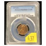 1971-S Lincoln cent, PCGS slab certified Proof 68