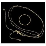 14K Yellow gold 21" chain as is, and band style