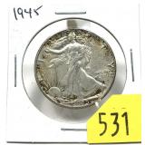 1945 Walking Liberty half dollar