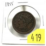 1855 U.S. Large cent