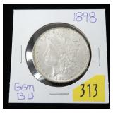 1898 Morgan dollar, gem BU