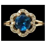 14K Rose gold Le Vian round cut London Blue topaz