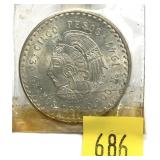 1947 Mexican 5 pesos