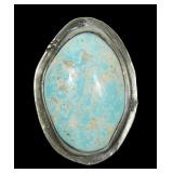 Sterling silver large bezel set Native American