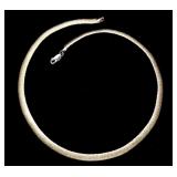 Sterling silver light gold wash collar necklace,