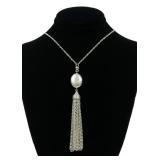 Sterling silver 18" tassel necklace, 8.1 grams