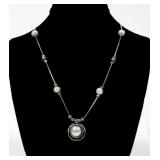 Sterling silver Israeli pearl and sterling bead