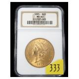1895 $20 Gold Liberty Double Eagle, NGC slab