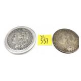 x2- Morgan dollars, mixed dates, -x2 dollars,