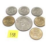 Lot, dollar coins, 7 pcs.