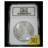 1887 Morgan dollar, NGC slab certified MS-64