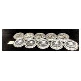 x10- NRA 1 Troy oz. .999 silver rounds, -x10