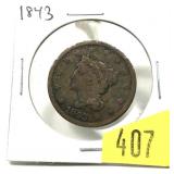 1843 U.S. Large cent