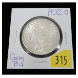 1902-O Morgan dollar, gem BU