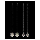 Lot, two pairs sterling silver threader earrings,