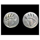 Sterling silver Native American bear claw post