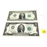 Lot, $1 star note, series of 1963B and $2 star